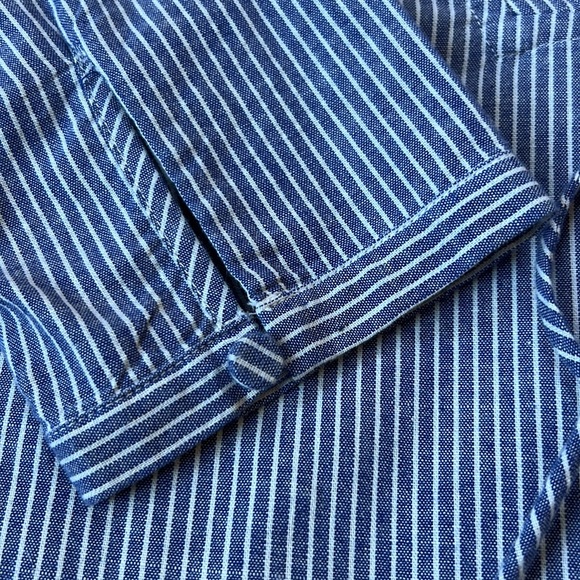 Shakuhachi Stripe Chambray Kaftan Top - Picture 11 of 14